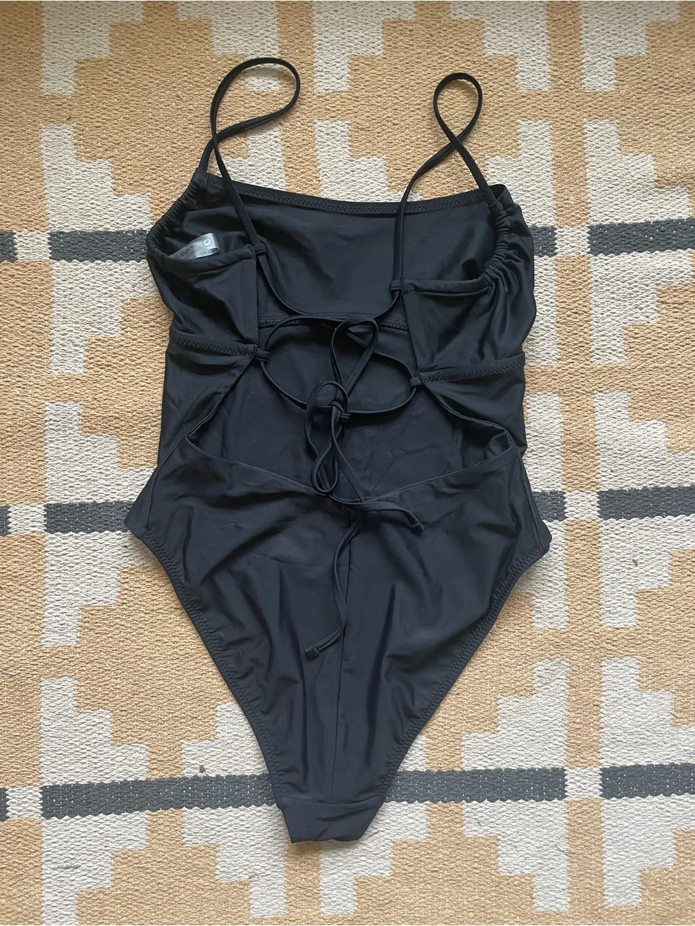 NWOT Galamaar Joni One-Piece Open Back Swimsuit in Noir